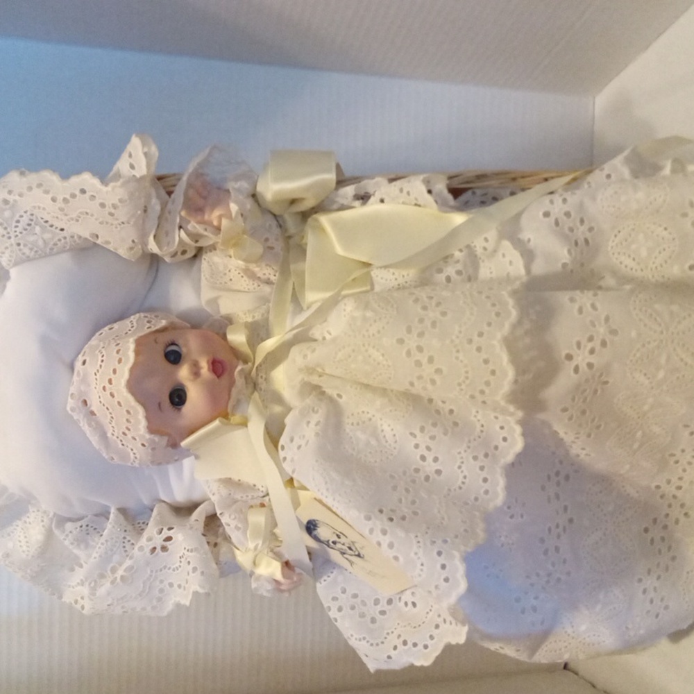 Vintage Gerber Baby in Christening Gown With Basket